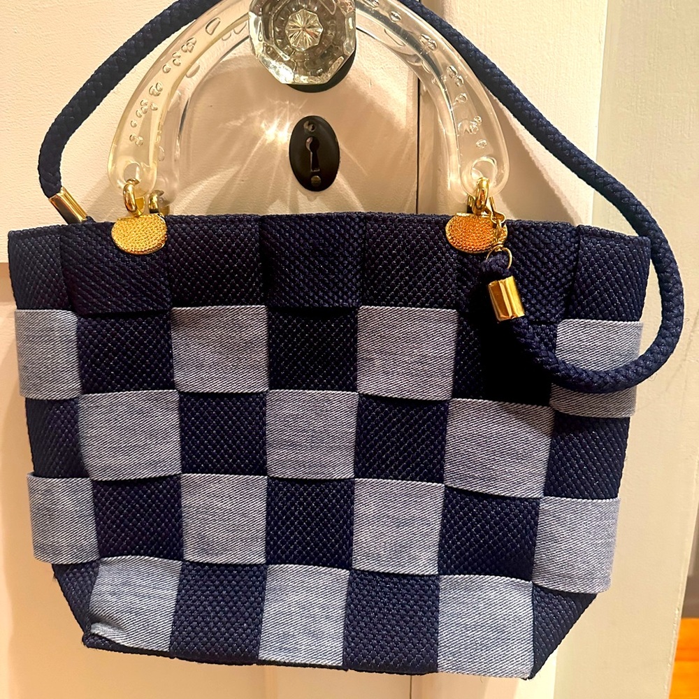 Italian Vintage Seatbelt Strap woven Style purse